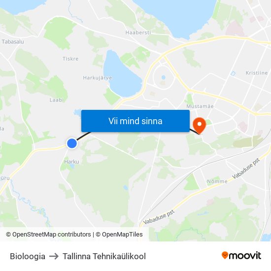 Bioloogia to Tallinna Tehnikaülikool map