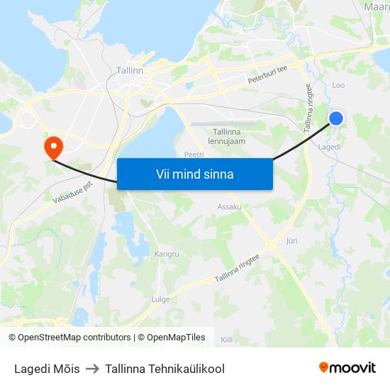 Lagedi Mõis to Tallinna Tehnikaülikool map