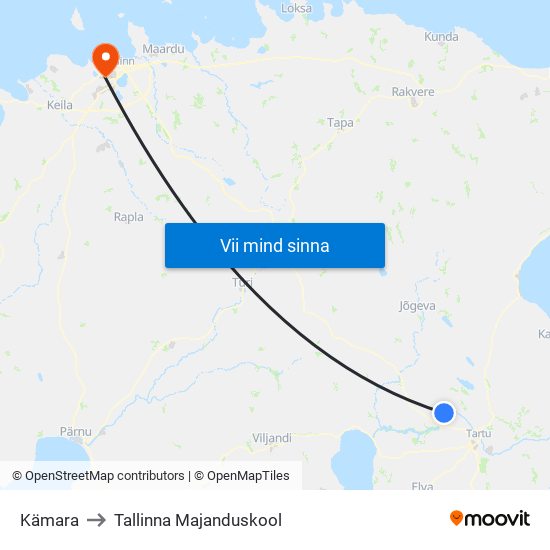 Kämara to Tallinna Majanduskool map