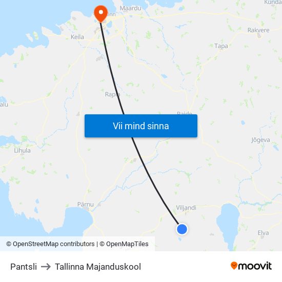 Pantsli to Tallinna Majanduskool map