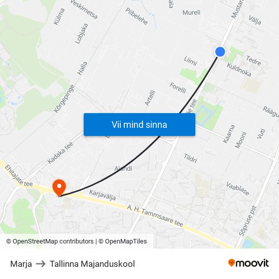 Marja to Tallinna Majanduskool map
