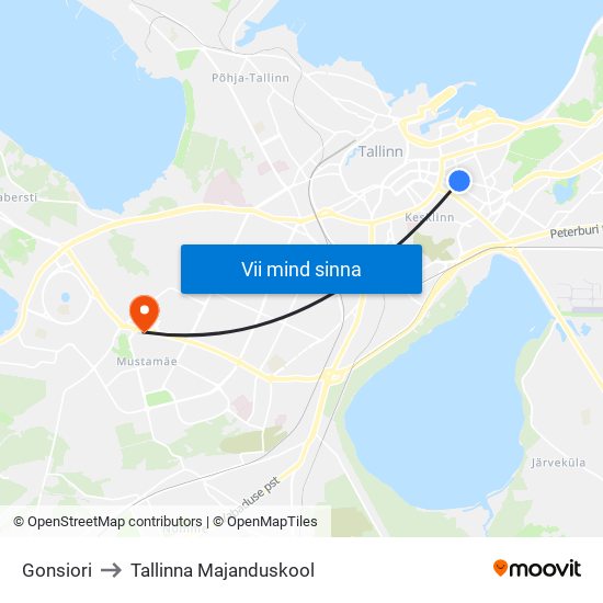 Gonsiori to Tallinna Majanduskool map