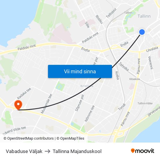 Vabaduse Väljak to Tallinna Majanduskool map