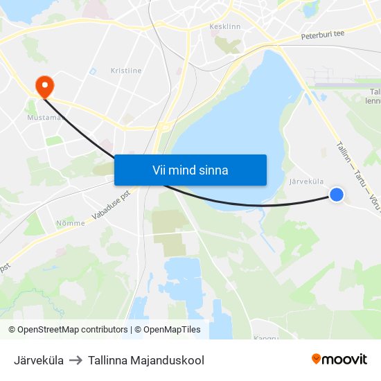 Järveküla to Tallinna Majanduskool map