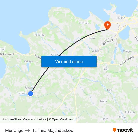 Murrangu to Tallinna Majanduskool map