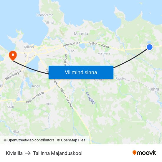 Kivisilla to Tallinna Majanduskool map