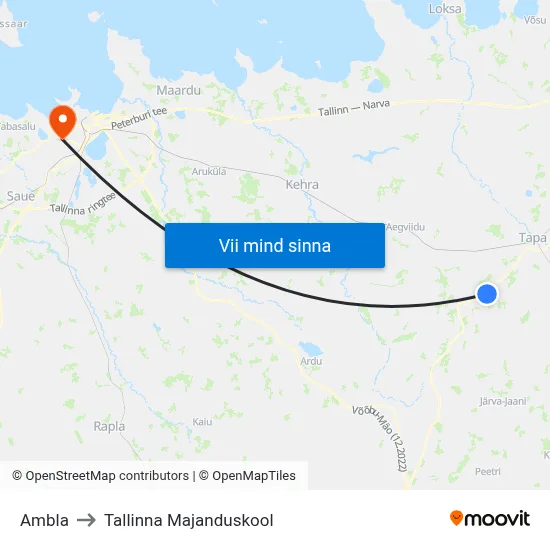 Ambla to Tallinna Majanduskool map