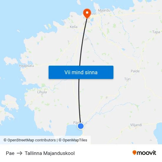 Pae to Tallinna Majanduskool map