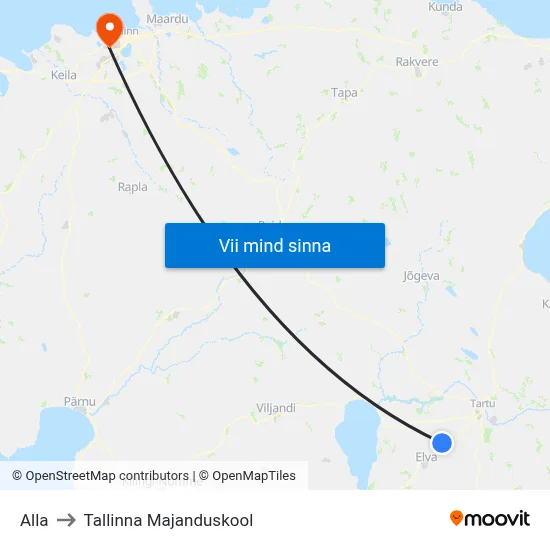 Alla to Tallinna Majanduskool map