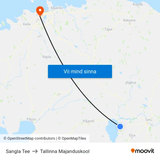 Sangla Tee to Tallinna Majanduskool map