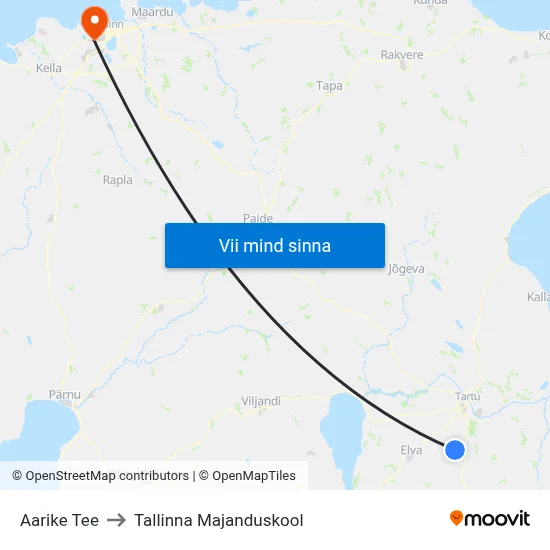 Aarike Tee to Tallinna Majanduskool map