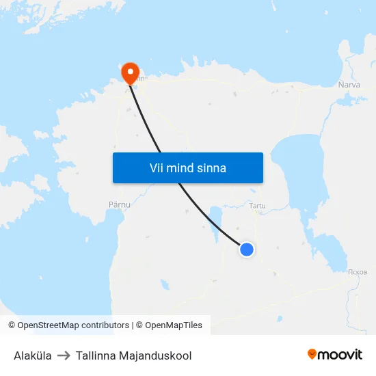 Alaküla to Tallinna Majanduskool map