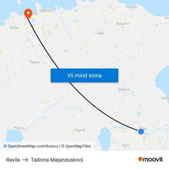 Ravila to Tallinna Majanduskool map