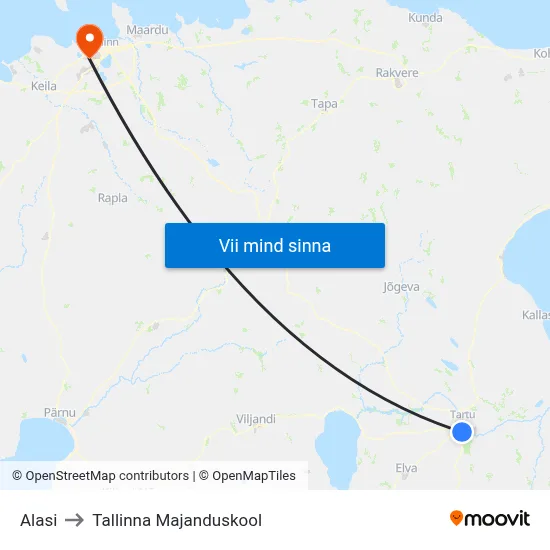 Alasi to Tallinna Majanduskool map