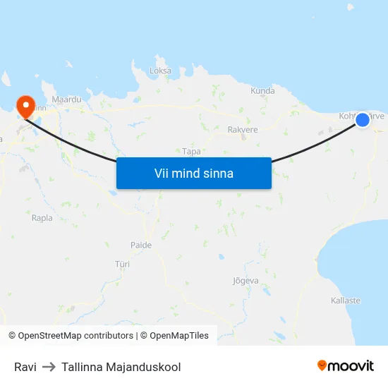Ravi to Tallinna Majanduskool map