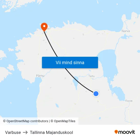 Varbuse to Tallinna Majanduskool map
