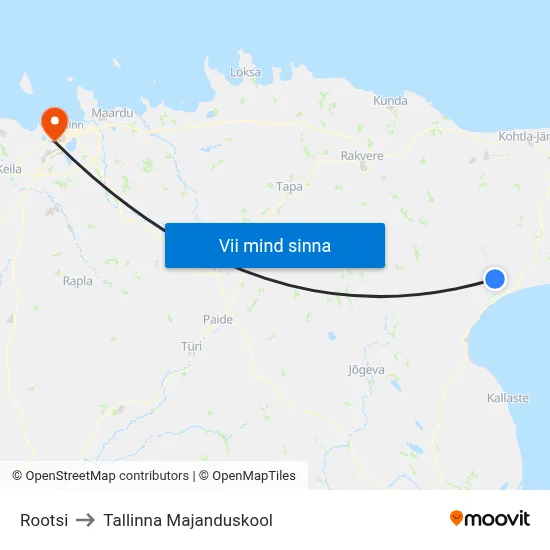 Rootsi to Tallinna Majanduskool map