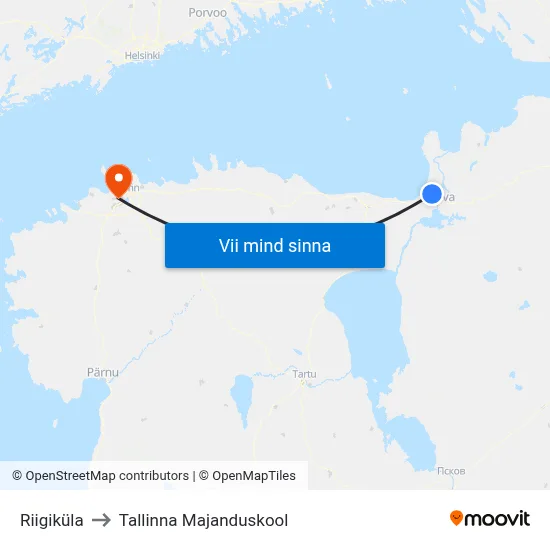 Riigiküla to Tallinna Majanduskool map