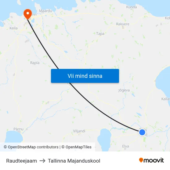 Raudteejaam to Tallinna Majanduskool map