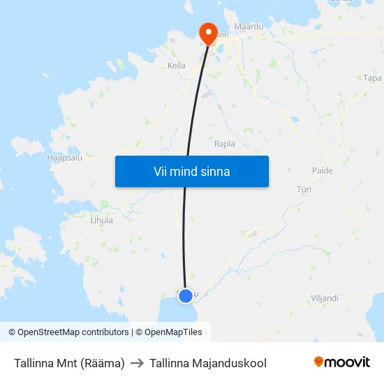 Tallinna Mnt (Rääma) to Tallinna Majanduskool map