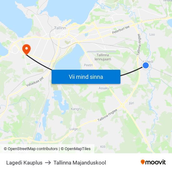 Lagedi Kauplus to Tallinna Majanduskool map