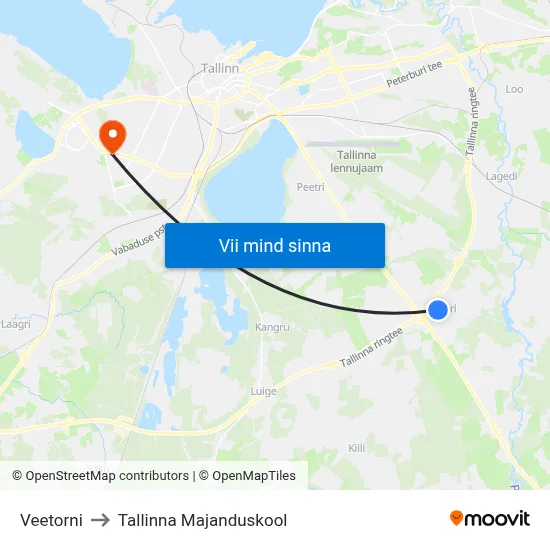 Veetorni to Tallinna Majanduskool map