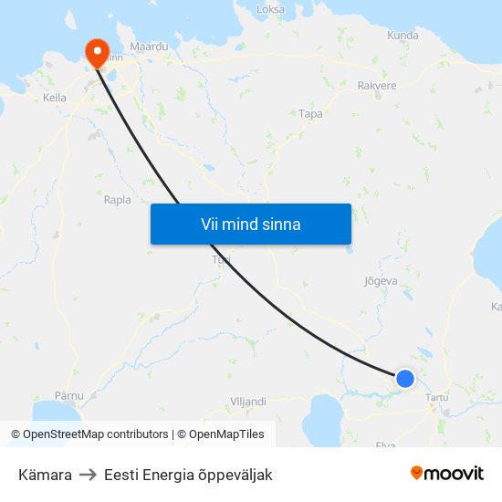 Kämara to Eesti Energia õppeväljak map