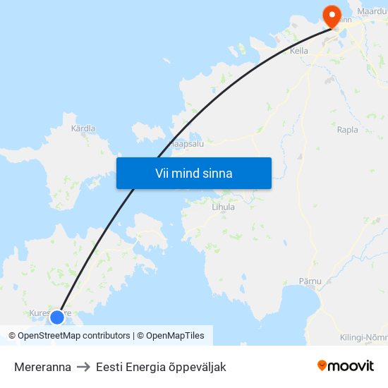 Mereranna to Eesti Energia õppeväljak map