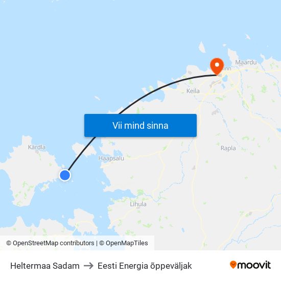 Heltermaa Sadam to Eesti Energia õppeväljak map