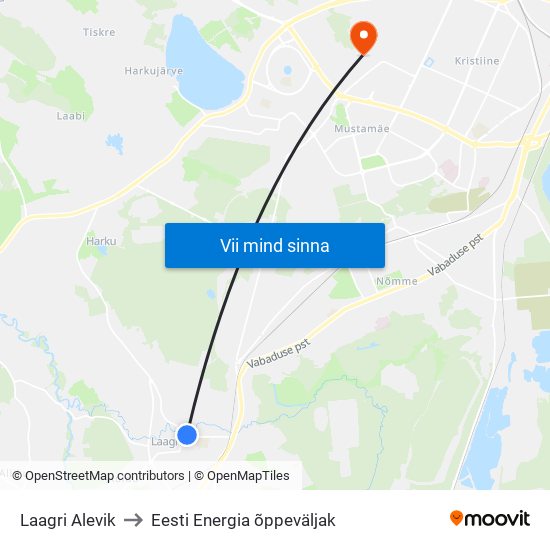 Laagri Alevik to Eesti Energia õppeväljak map