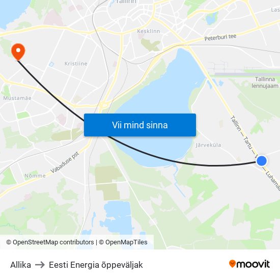 Allika to Eesti Energia õppeväljak map