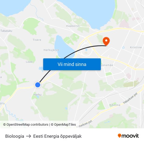 Bioloogia to Eesti Energia õppeväljak map
