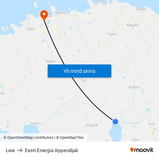 Leie to Eesti Energia õppeväljak map