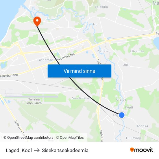 Lagedi Kool to Sisekaitseakadeemia map