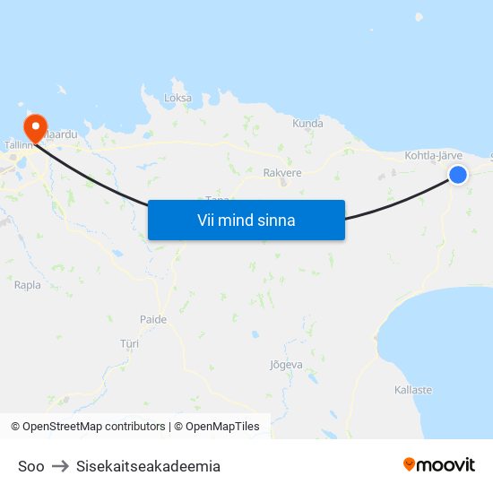 Soo to Sisekaitseakadeemia map