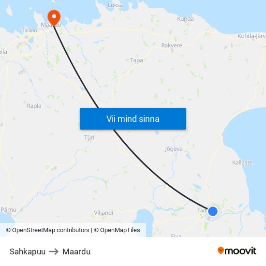 Sahkapuu to Maardu map