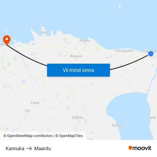 Kannuka to Maardu map