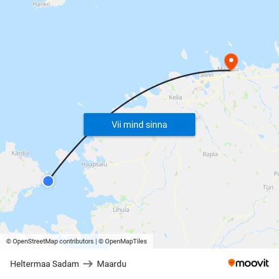 Heltermaa Sadam to Maardu map