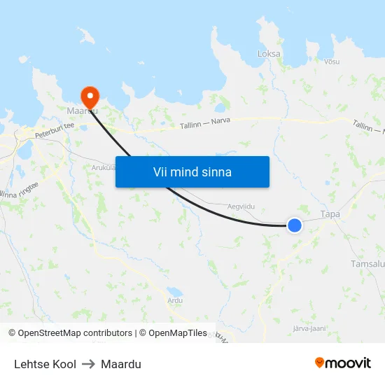 Lehtse Kool to Maardu map