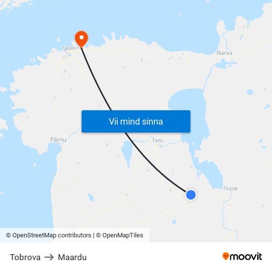 Tobrova to Maardu map