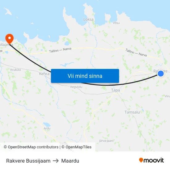 Rakvere Bussijaam to Maardu map