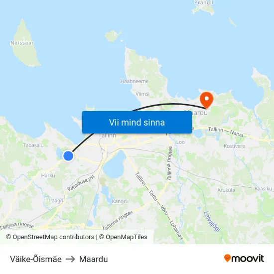Väike-Õismäe to Maardu map
