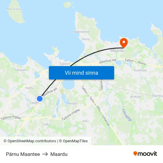 Pärnu Maantee to Maardu map