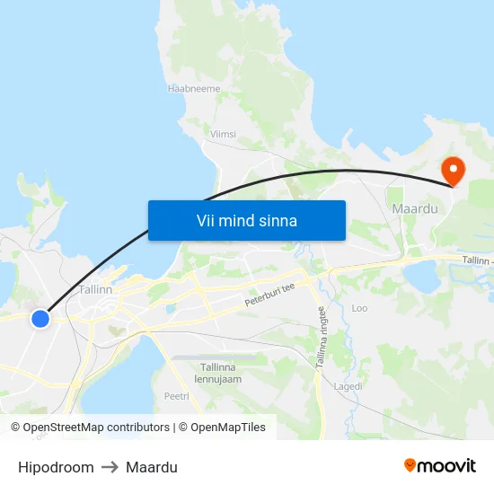 Hipodroom to Maardu map