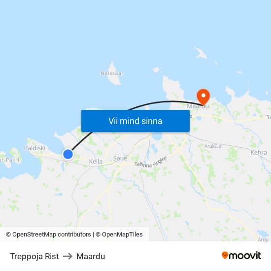 Treppoja Rist to Maardu map