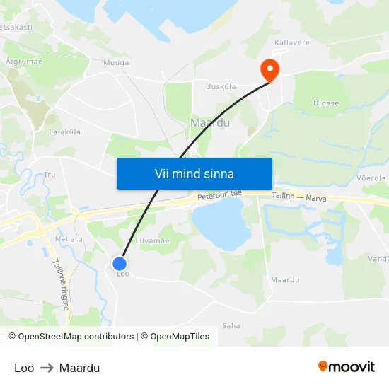 Loo to Maardu map