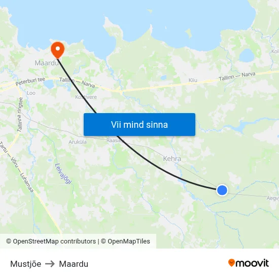 Mustjõe to Maardu map