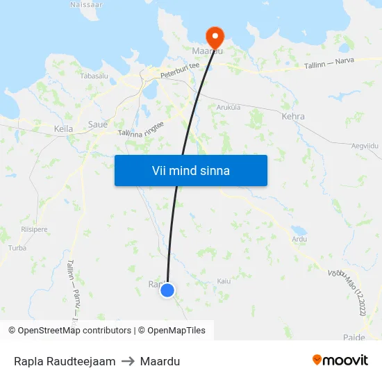 Rapla Raudteejaam to Maardu map