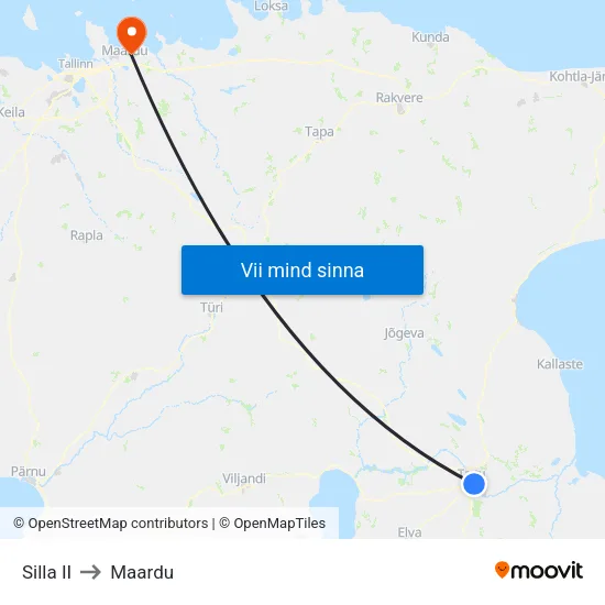 Silla II to Maardu map