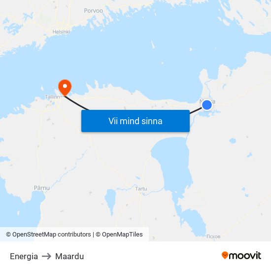 Energia to Maardu map